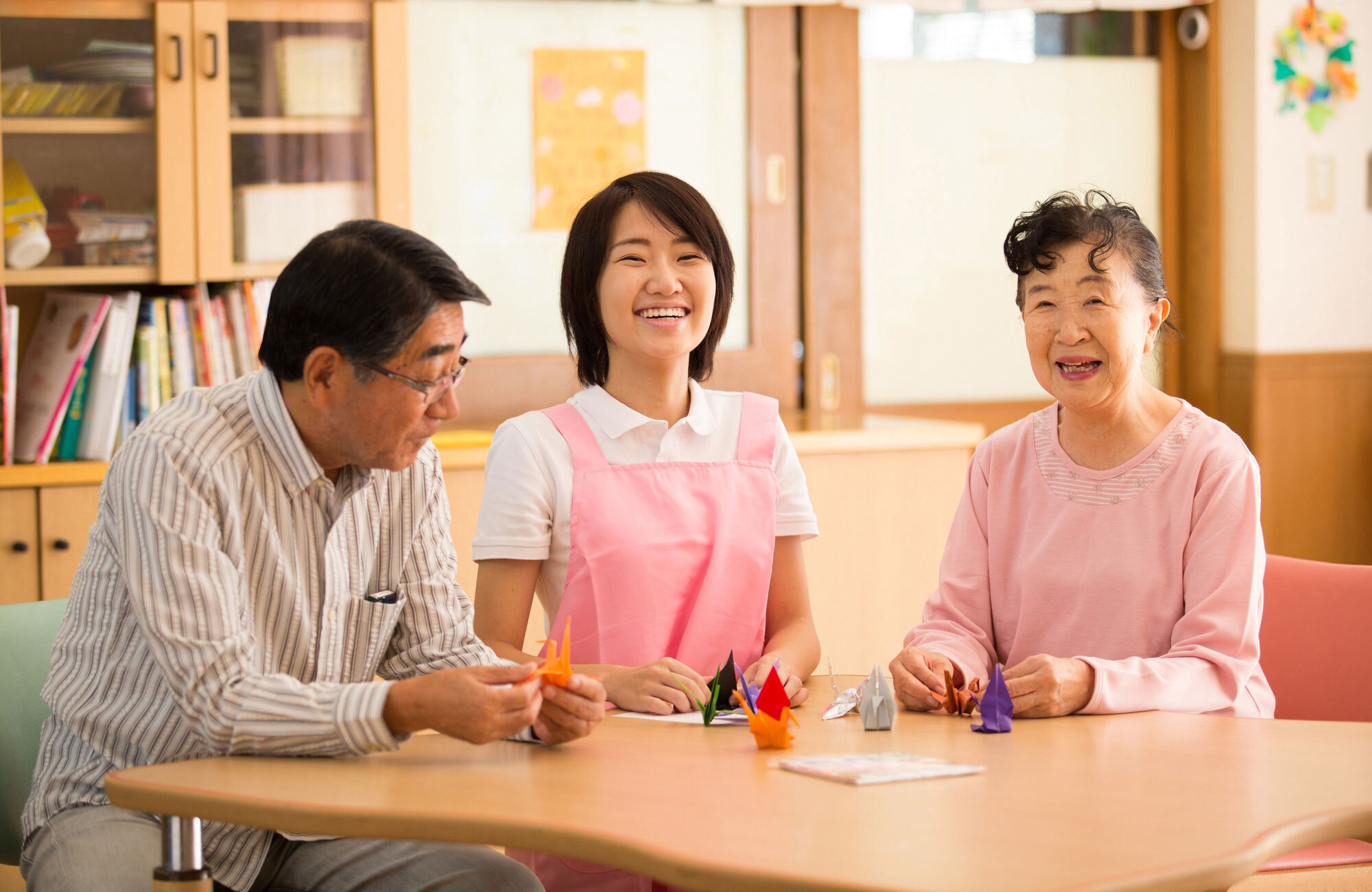 写真：利用者と職員